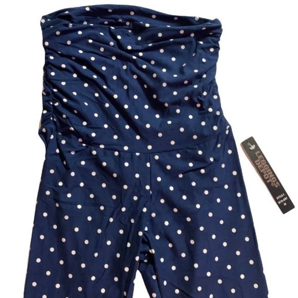 Leggings Depot Dot Print Maternity Leggings w/ Elastic Waist - Picture 3 of 7